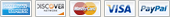 AmEx, Discover, MC, VISA, PayPal
