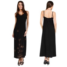 Bamboo Black Hawaiian Style Long Dress