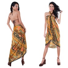 Batik Sarong With Traditional Motif in Brown / Green