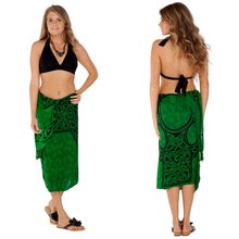 Celtic Sarong, "Celtic Cross 1" Emerald Green