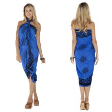 Celtic Sarong, "Shamrock Trinity" Blue