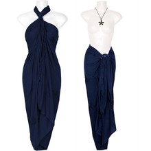 Embroidered Sarong in Navy Blue