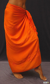Embroidered Sarong in Orange