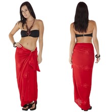 Embroidered Sarong in Red
