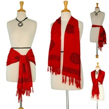 Red Celtic Interlaced Knotwork Half Sarong