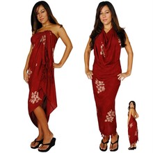 Hibiscus Sarong "Burgundy"