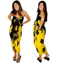 Hibiscus Sarong in Yellow / Black