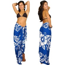 Hibiscus Sarong in Blue / White