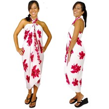 Hibiscus Sarong in Pink / White