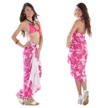 Three Leis Sarong in Pink/White