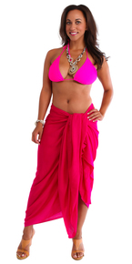 Plus Size Solid Colored Sarong in Hot Pink