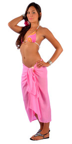Solid Pink Sarong FRINGELESS