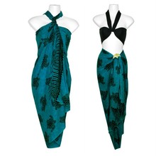 Turtles Motif Sarong in Dark Blue/Turquoise (Batik)