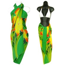 Green Hand Painted Orchid High-End Pertama Sarong